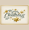 merry christmas greeting card with golden star vector image vector image