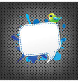 metal background with speech bubble and bird vector image vector image