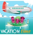 airplane flying over island vector image