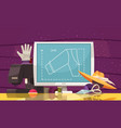 atelier tools cartoon vector image vector image