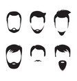 bearded men faces icon vector image