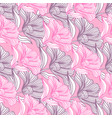 beautiful flower line seamless pattern ornament vector image vector image