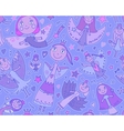 seamless pattern with cute fairies vector image