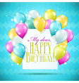 happy birthday card with balloons vector image vector image