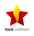 red and yellow five point star logo vector image