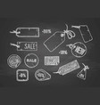 sale labels set on chalkboard vector image vector image