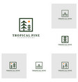 set of pine tree logo design template tropical vector image vector image