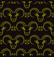 yellow ram head seamless pattern vector image