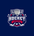 hockey tournament sport logo template vector image