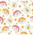 kawaii sushi rolls vector image
