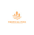 pine tree logo design template tropical forest vector image vector image