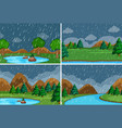 set raining in park vector image