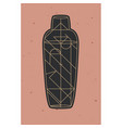 art deco shaker cocktail powder coral vector image vector image