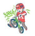 cool kid on balance bike vector image