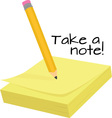 Note memo and pencil Royalty Free Vector Image