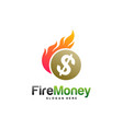 fire money logo design concept vector image