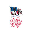 labor day hand lettering american holiday vector image