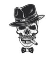 original of skull in hat vector image vector image