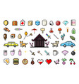 set of pixel game icons vector image