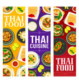 thai food thailand cuisine banners set vector image
