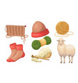 wool knitting concept set vector image vector image
