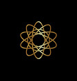 golden luxury logo template in celtic knot style vector image