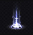radial blue glowing rays at night podium or scene vector image vector image