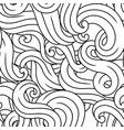 seamless pattern with wave line curls monochrome vector image vector image