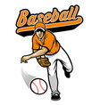 Baseball pitcher throwing the ball Royalty Free Vector Image