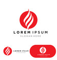 fire logo template flame symbol icon vector image vector image