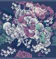 seamless pattern with vintage rose flowers vector image