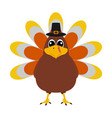 turkey pilgrimin on thanksgiving day vector image vector image