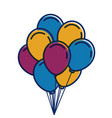 bunch of birthday balloons for party vector image