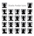 set of silhouettes avatar vector image
