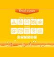 Summer beach travel icon set infographics banner vector image