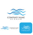 water wave logo design vector image vector image