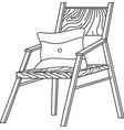 beach leisure chair outline icon vector image vector image