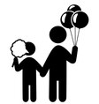 entertainment pictograms flat family icon vector image vector image