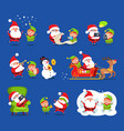 santa and elf collection vector image