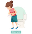 cartoon character with diarrhea symptoms vector image