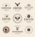 coffee shop logos templates set bean silhouette vector image