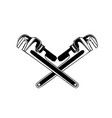 crossed adjustable pipe wrench image vector image