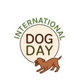 international dog day logo celebration dogs vector image