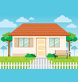family house and garden home exterior vector image
