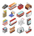 supermarket equipment and interior business design vector image vector image
