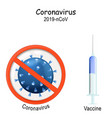 syringe with vaccine coronavirus vector image