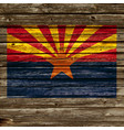 arizona az flag on old timber wall vector image vector image