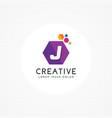 creative hexagonal letter j logo vector image vector image