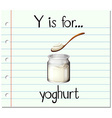 Flashcard letter y is for yoghurt Royalty Free Vector Image