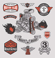 hot rod motor engine racing set vector image vector image